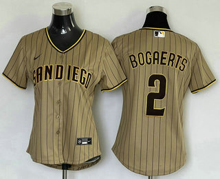 Women's San Diego Padres #2 Xander Bogaerts Grey Cool Base Stitched Baseball Jersey