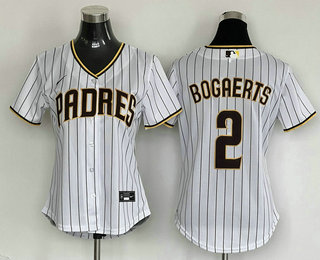 Women's San Diego Padres #2 Xander Bogaerts White Cool Base Stitched Baseball Jersey