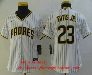 Women's San Diego Padres #23 Fernando Tatis Jr. White Stitched MLB Cool Base Nike Jersey