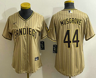 Women's San Diego Padres #44 Joe Musgrove Grey Stitched MLB Cool Base Nike Jersey