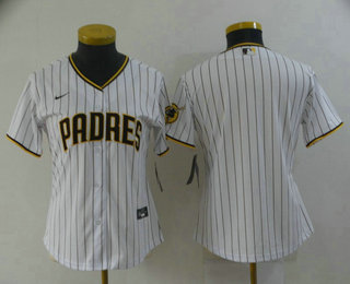 Women's San Diego Padres Blank White Stitched MLB Cool Base Nike Jersey