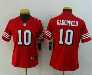 Women's San Francisco 49ers #10 Jimmy Garoppolo Red New 2018 Color Rush Vapor Untouchable Limited Jersey
