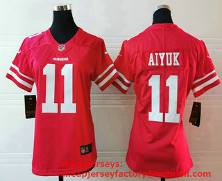 Women's San Francisco 49ers #11 Brandon Aiyuk Red 2020 Vapor Untouchable Stitched NFL Nike Limited Jersey