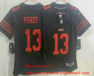 Women's San Francisco 49ers #13 Brock Purdy Limited Black 2022 Vapor Jersey