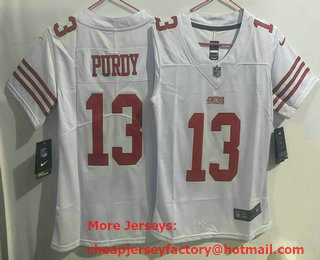 Women's San Francisco 49ers #13 Brock Purdy Limited White 2022 Vapor Jersey
