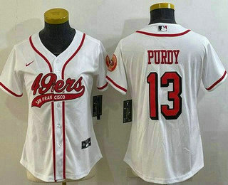 Women's San Francisco 49ers #13 Brock Purdy Limited White Alternate Baseball Jersey