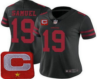 Women's San Francisco 49ers #19 Deebo Samuel Limited Black C Patch Vapor Jersey