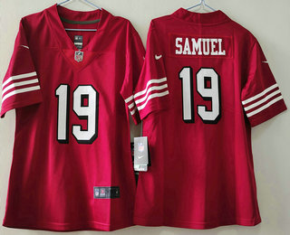 Women's San Francisco 49ers #19 Deebo Samuel Red 2023 Color Rush Vapor Limited Jersey