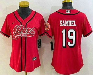 Women's San Francisco 49ers #19 Deebo Samuel Red Alternate Baseball Jersey
