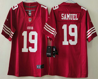 Women's San Francisco 49ers #19 Deebo Samuel Red Limited Vapor Jersey