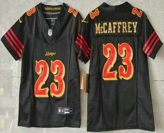 Women's San Francisco 49ers #23 Christian McCaffrey Limited Black Rivalries FUSE Vapor Jersey