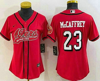 Women's San Francisco 49ers #23 Christian McCaffrey Limited Red Alternate Baseball Jersey