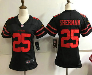 Women's San Francisco 49ers #25 Richard Sherman Black 2017 Vapor Untouchable Stitched NFL Nike Limited Jersey