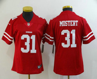Women's San Francisco 49ers #31 Raheem Mostert Red 2017 Vapor Untouchable Stitched NFL Nike Limited Jersey
