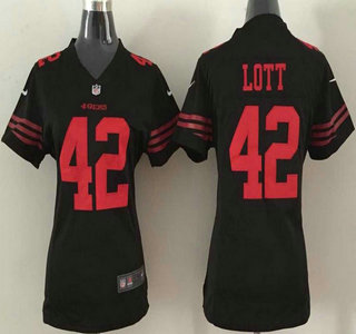 Women's San Francisco 49ers #42 Ronnie Lott  2015 Nike Black Game Jersey