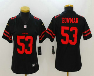 Women's San Francisco 49ers #53 NaVorro Bowman Black 2017 Vapor Untouchable Stitched NFL Nike Limited Jersey