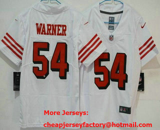 Women's San Francisco 49ers #54 Fred Warner Limited White Throwback Vapor Jersey