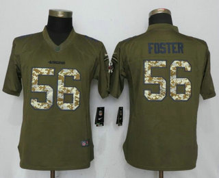 Women's San Francisco 49ers #56 Reuben Foster Green Salute To Service Stitched NFL Nike Limited Jersey