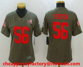 Women's San Francisco 49ers #56 Reuben Foster Olive 2017 Salute To Service Stitched NFL Nike Limited Jersey