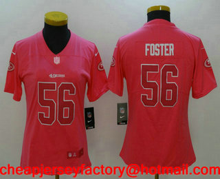 Women's San Francisco 49ers #56 Reuben Foster Pink Fashion 2017 Rush NFL Nike Limited Jersey