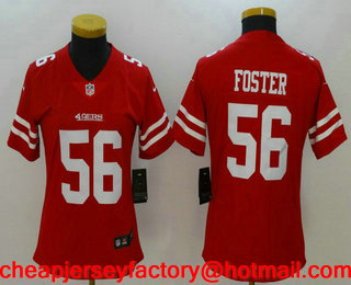 Women's San Francisco 49ers #56 Reuben Foster Red 2017 Vapor Untouchable Stitched NFL Nike Limited Jersey