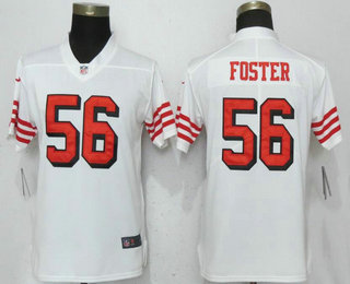 Women's San Francisco 49ers #56 Reuben Foster White 2018 Color Rush Vapor Untouchable Limited Jersey