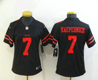 Women's San Francisco 49ers #7 Colin Kaepernick Black 2017 Vapor Untouchable Stitched NFL Nike Limited Jersey_1