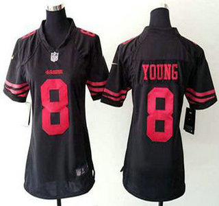 Women's San Francisco 49ers #8 Steve Young 2015 Nike Black Game Jersey
