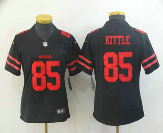 Women's San Francisco 49ers #85 George Kittle Black 2017 Vapor Untouchable Stitched NFL Nike Limited Jersey