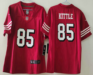 Women's San Francisco 49ers #85 George Kittle Red 2023 Color Rush Vapor Limited Jersey