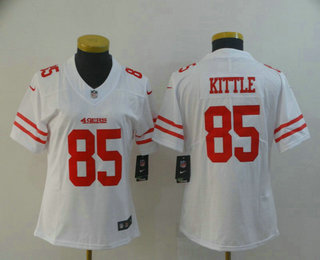 Women's San Francisco 49ers #85 George Kittle White 2017 Vapor Untouchable Stitched NFL Nike Limited Jersey