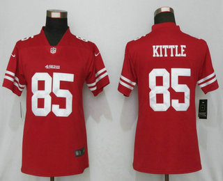 Women's San Francisco 49ers #85 George Kittle White 2017 Vapor Untouchable Stitched NFL Nike Limited Jersey