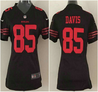Women's San Francisco 49ers #85 Vernon Davis 2015 Nike Black Game Jersey