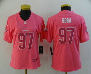 Women's San Francisco 49ers #97 Nick Bosa Pink 2019 Vapor Untouchable Stitched NFL Nike Limited Jersey