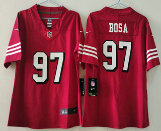 Women's San Francisco 49ers #97 Nick Bosa Red 2023 Color Rush Vapor Limited Jersey