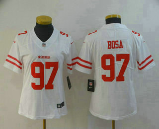 Women's San Francisco 49ers #97 Nick Bosa White 2019 Vapor Untouchable Stitched NFL Nike Limited Jersey
