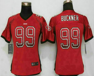 Women's San Francisco 49ers #99 DeForest Buckner Red Drift Fashion NFL Nike Elite Jersey