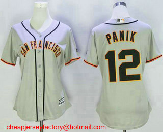 Women's San Francisco Giants #12 Joe Panik Grey Road Stitched Baseball Jersey