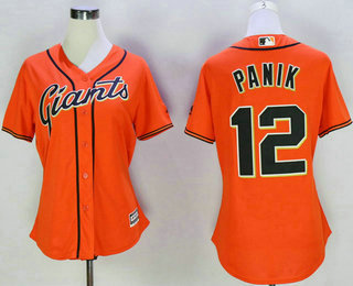 Women's San Francisco Giants #12 Joe Panik Orange Cool Base Baseball Jersey