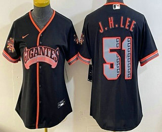 Women's San Francisco Giants #51 Jung Hoo Lee Black 2026 Alternate Stadium Stitched Jersey