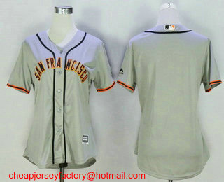Women's San Francisco Giants Blank Gray Road Stitched MLB Cool Base Jersey