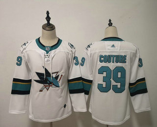 Women's San Jose Sharks #39 Logan Couture White Adidas Stitched NHL Jersey