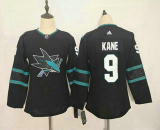 Women's San Jose Sharks #9 Evander Kane NEW Black Adidas Stitched NHL Jersey