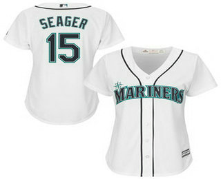 Women's Seattle Mariners #15 Kyle Seager White Home Cool Base Stitched Jersey