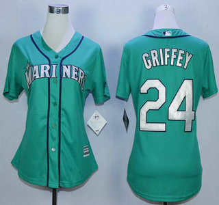 Women's Seattle Mariners #24 Ken Griffey Green Alternate 2015 MLB Cool Base Jersey