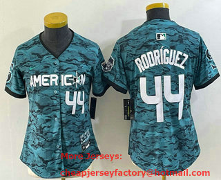 Women's Seattle Mariners #44 Julio Rodriguez Teal 2023 All Star Cool Base With Patch Stitched Baseball Jersey