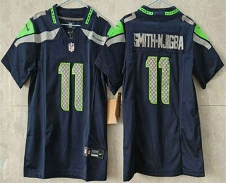 Women's Seattle Seahawks #11 Jaxon Smith Njigba Limited FUSE Navy Vapor Jersey