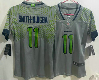 Women's Seattle Seahawks #11 Jaxon Smith Njigba Limited Gray Rivalries Vapor Jersey