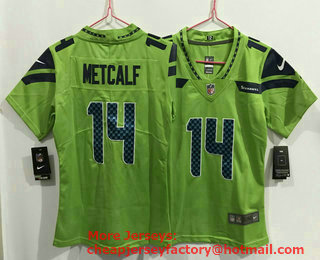 Women's Seattle Seahawks #14 D.K. Metcalf Green 2017 Vapor Untouchable Stitched NFL Nike Limited Jersey