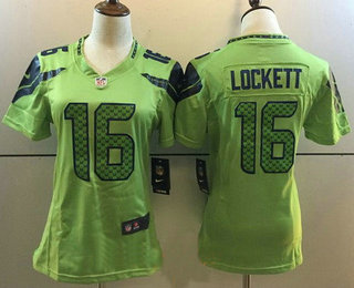 Women's Seattle Seahawks #16 Tyler Lockett Green Alternate Stitched NFL Nike Game Jersey